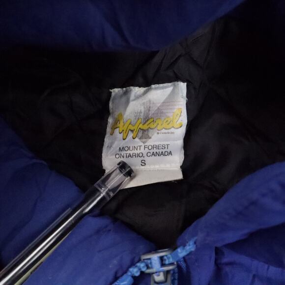 Vintage Imported Labatt Blue Hockey Small Blue Long Sleeve Zip Snap Jacket - Picture 5 of 16